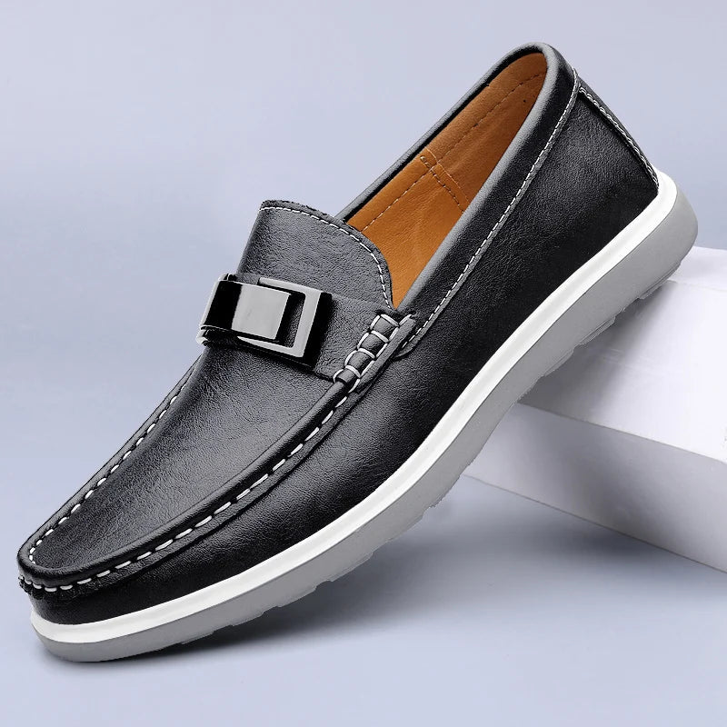 Embossed Leather Loafers