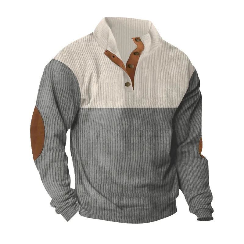 Men’s Colour Block Corduroy Sweatshirt