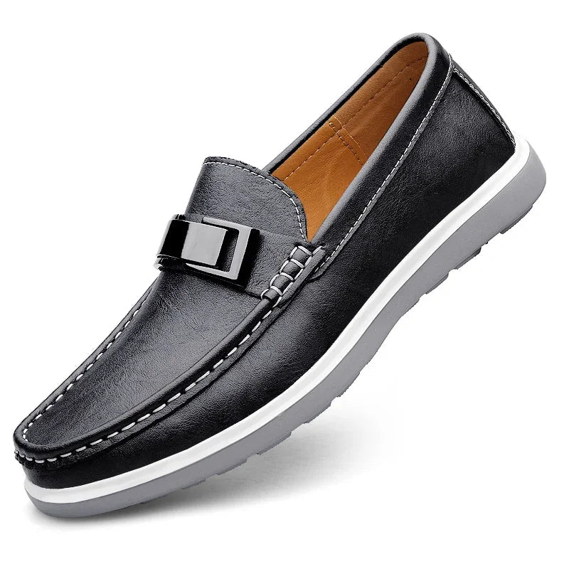 Embossed Leather Loafers