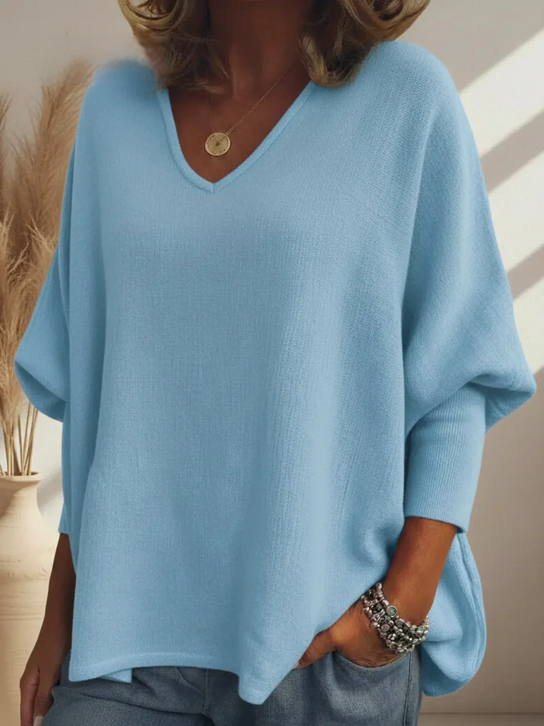 Women’s Cosy Batwing V-Neck Knit Jumper