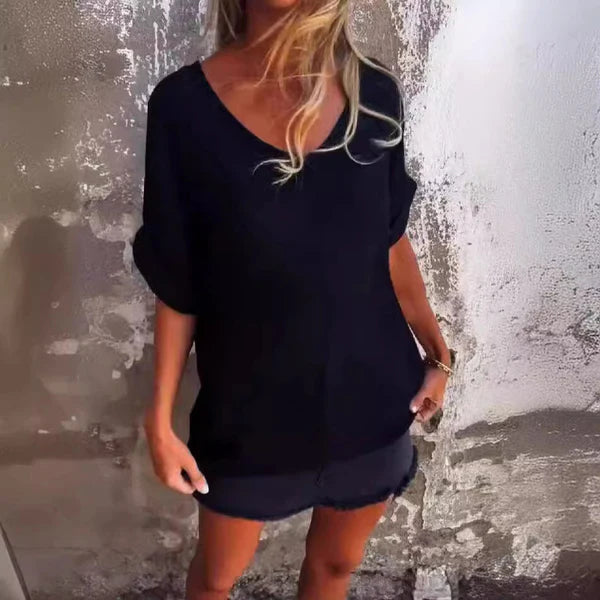 V-neck Waist Sleeve Casual Top