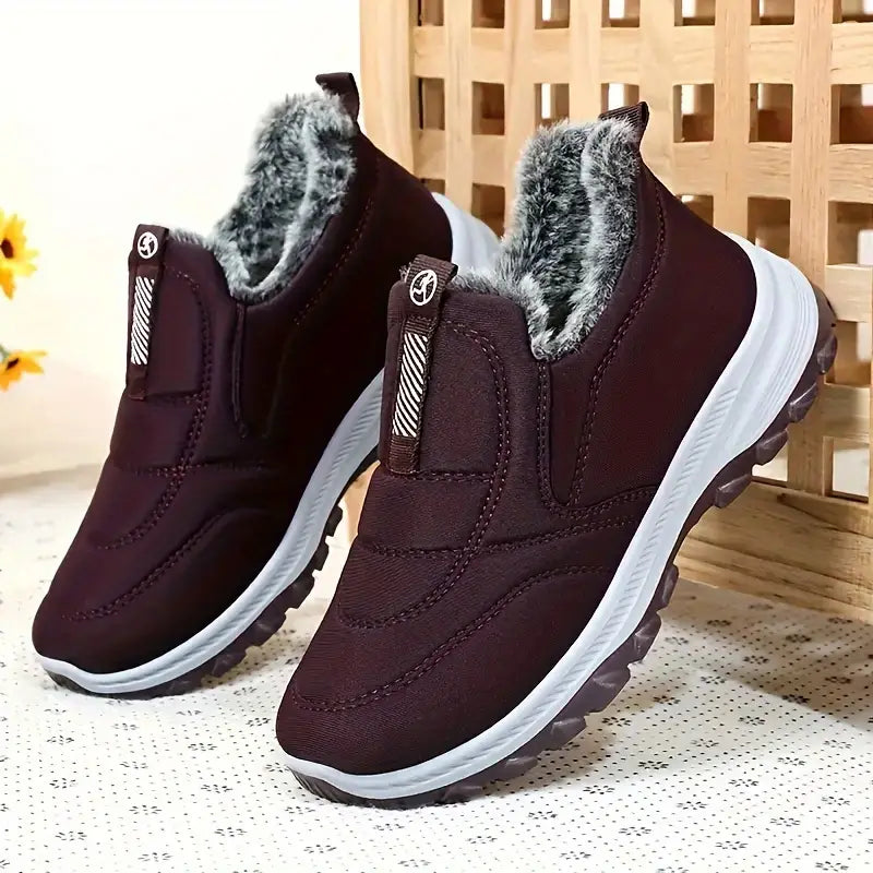 Women's Fleece-Lined Winter Boots – Thick Platform, Non-Slip Snow Shoes