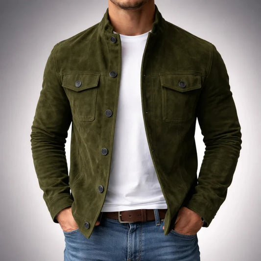 Men’s Button-Up Suede Jacket