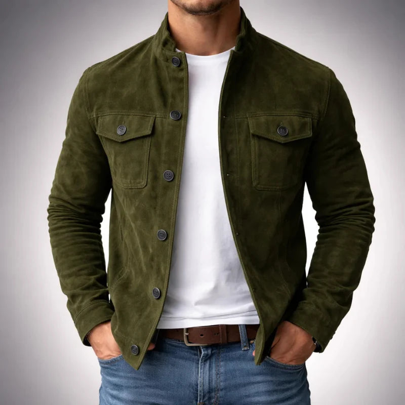 Men’s Button-Up Suede Jacket