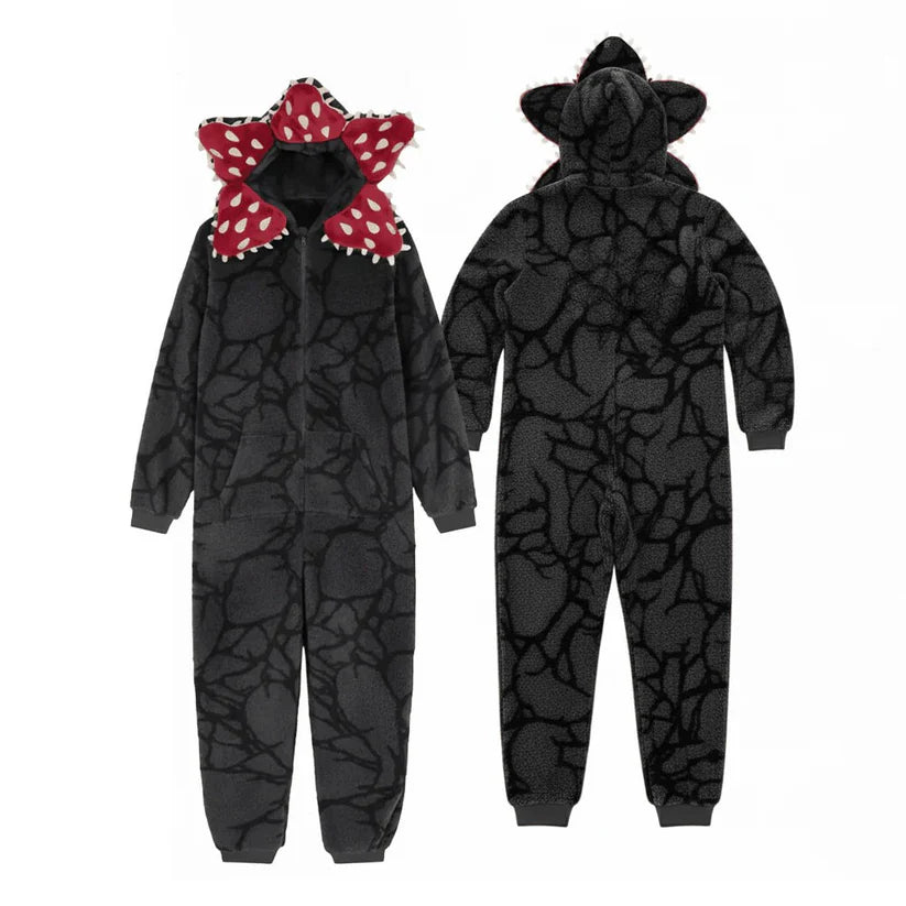 Petal Hood Plush Fleece Onesie Jumpsuit