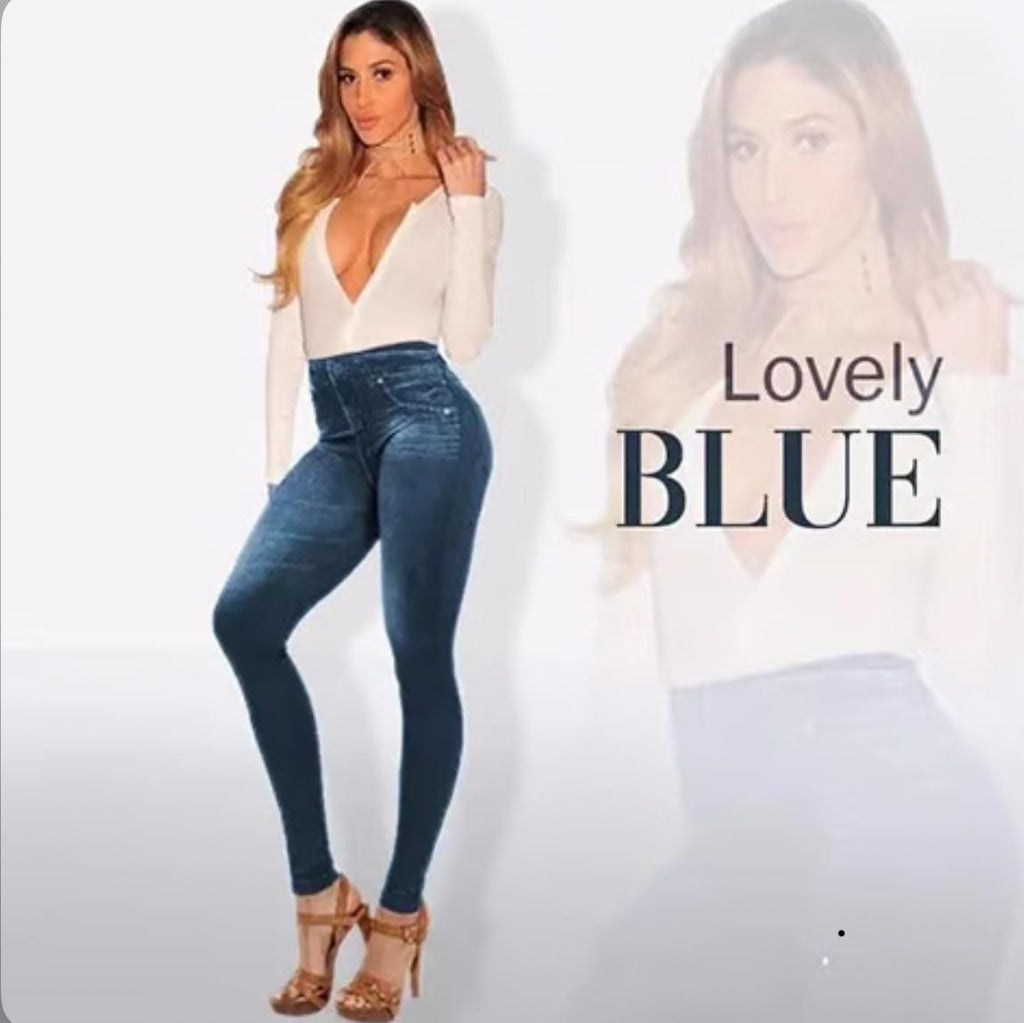 Perfect Stretch Skinny Fit Pull-On Push-Up Plus-Size Denim Jeans Leggings