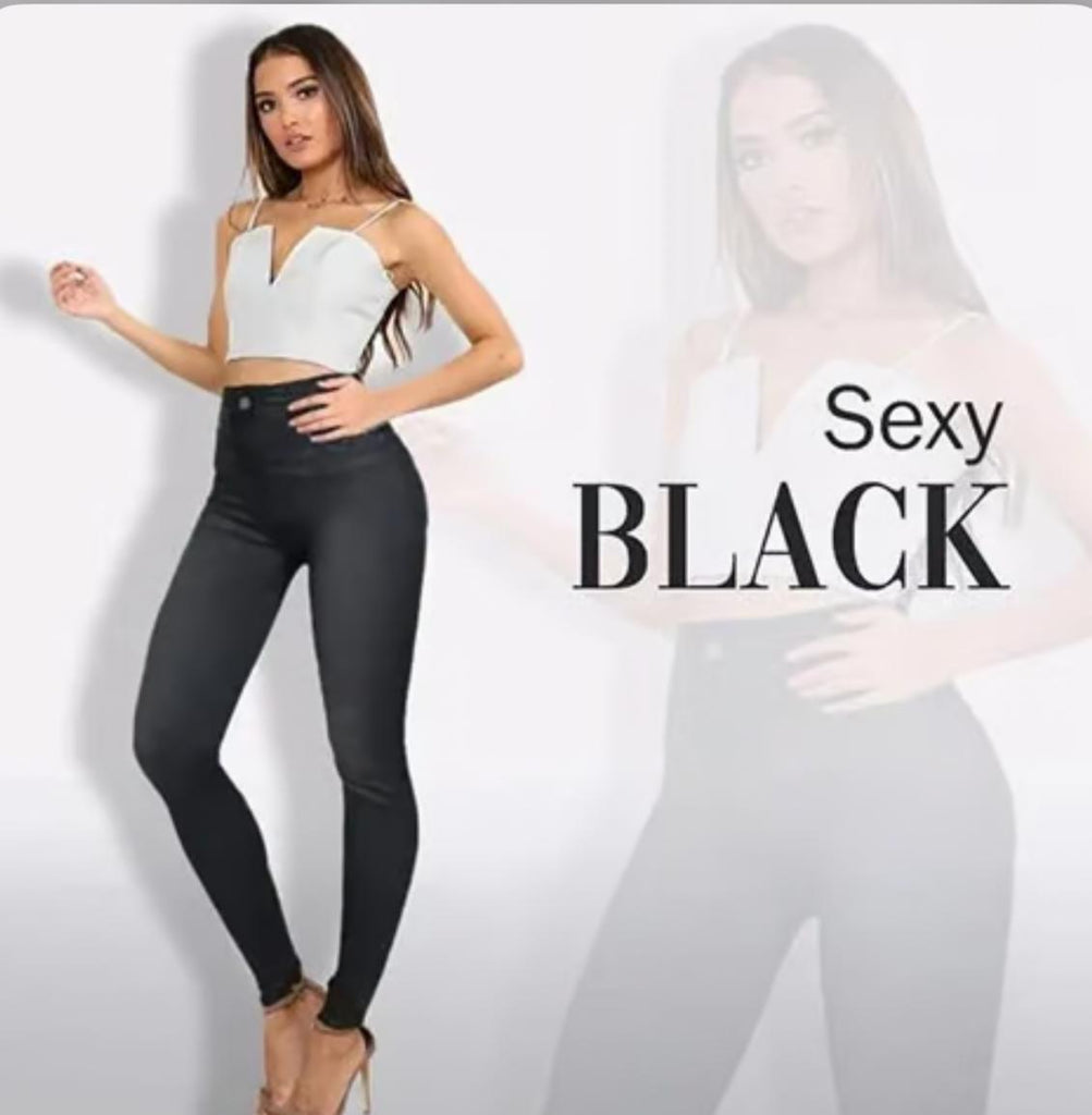 Perfect Stretch Skinny Fit Pull-On Push-Up Plus-Size Denim Jeans Leggings