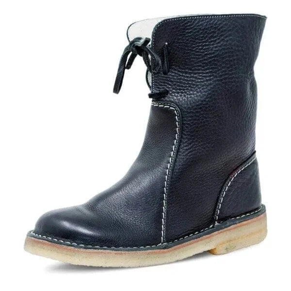 Vintage Buttery-Soft Waterproof Wool Lining Boots