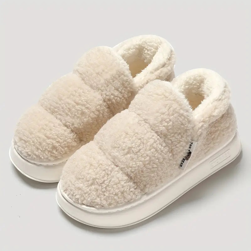 Women's Plush Fur Lined Cozy Slippers – Warm Indoor/Outdoor Winter Footwear