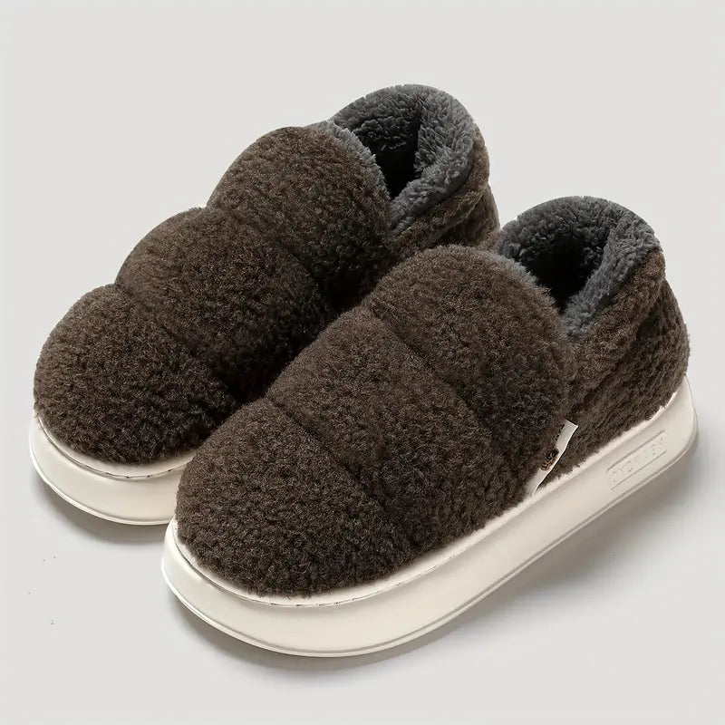 Women's Plush Fur Lined Cozy Slippers – Warm Indoor/Outdoor Winter Footwear