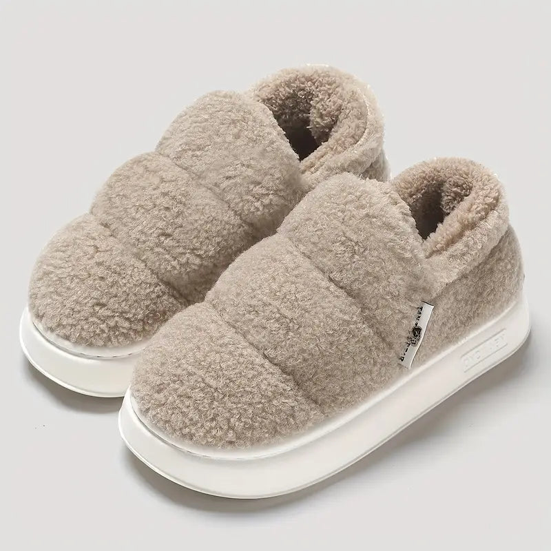 Women's Plush Fur Lined Cozy Slippers – Warm Indoor/Outdoor Winter Footwear