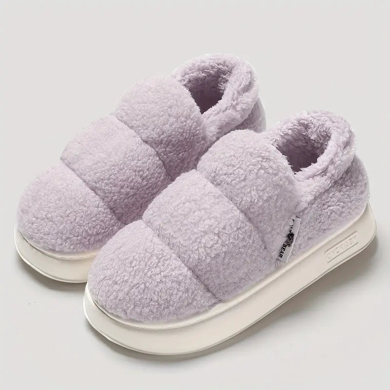 Women's Plush Fur Lined Cozy Slippers – Warm Indoor/Outdoor Winter Footwear