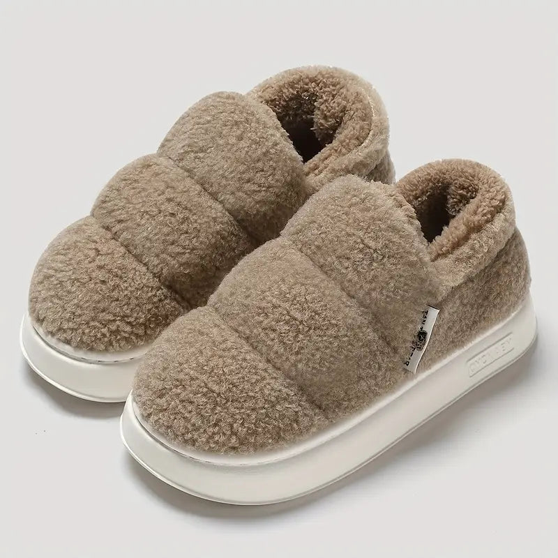 Women's Plush Fur Lined Cozy Slippers – Warm Indoor/Outdoor Winter Footwear