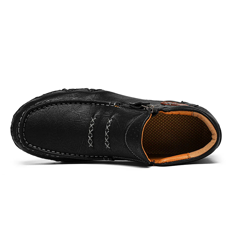 Men’s Retro Waterproof Full-Grain Leather Driving Boots