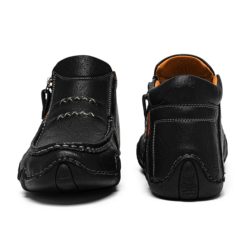 Men’s Retro Waterproof Full-Grain Leather Driving Boots