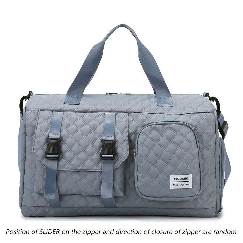 Spacious Argyle Nylon Travel Duffle Bag