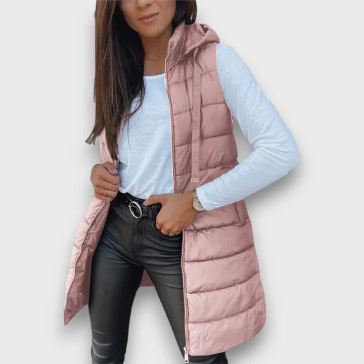 Women’s Longline Hooded Puffer Gilet