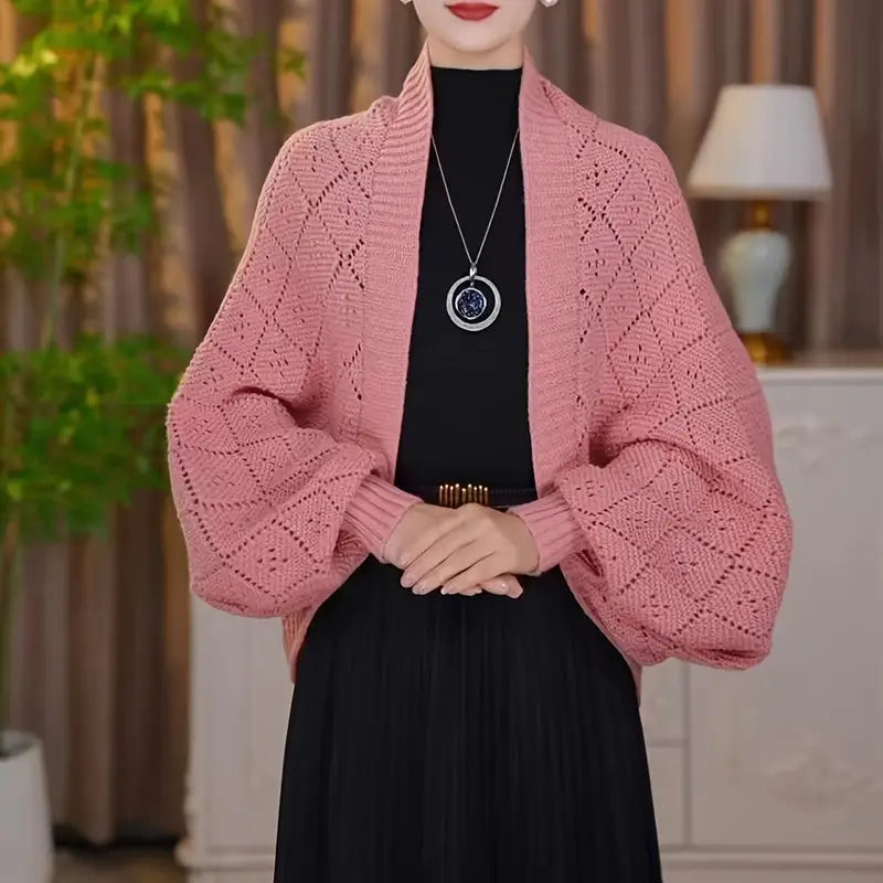 Fashion hollowed-out knitted shawl jacket