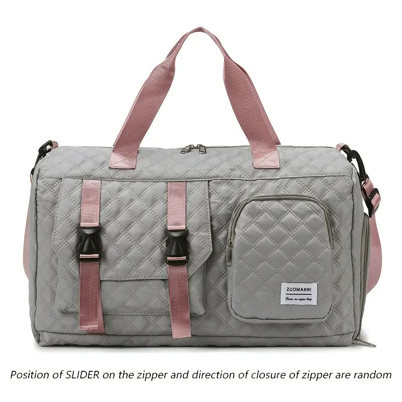 Spacious Argyle Nylon Travel Duffle Bag