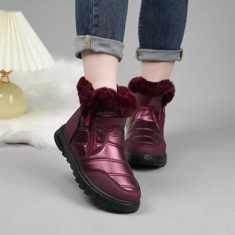 Women’s Waterproof Plush-Lined Non-Slip Slip-On Shoes