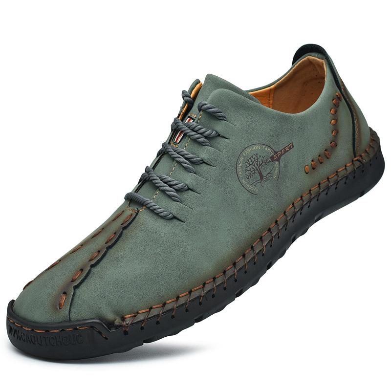 Men’s Handmade Leather Lace-Up Soft-Sole Driving Shoes