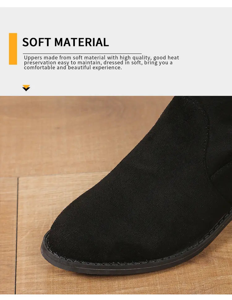 Women’s Soft Suede Look Mid Calf Slouch Boots