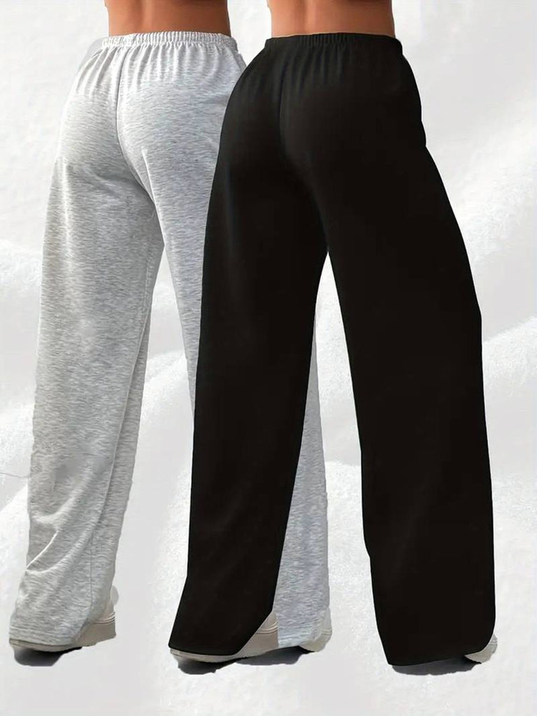 Women’s Wide-Leg Casual Drawstring Sports Trousers
