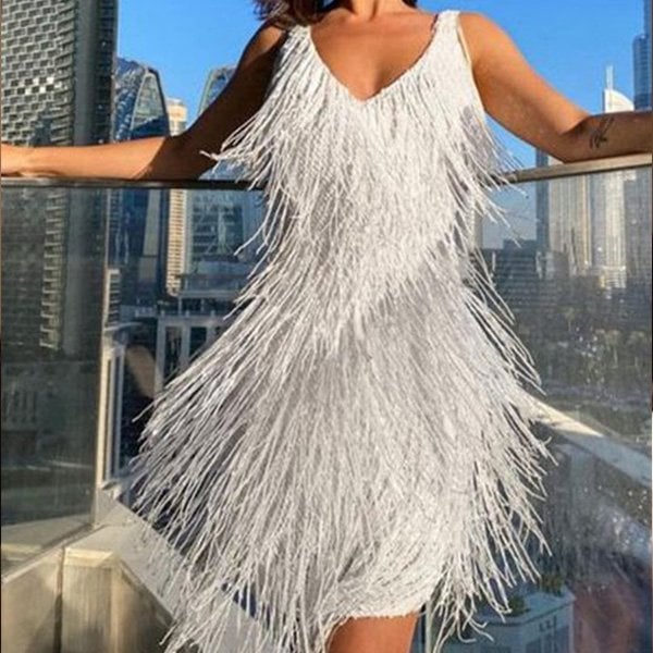 Elegant Fringe Party Dress