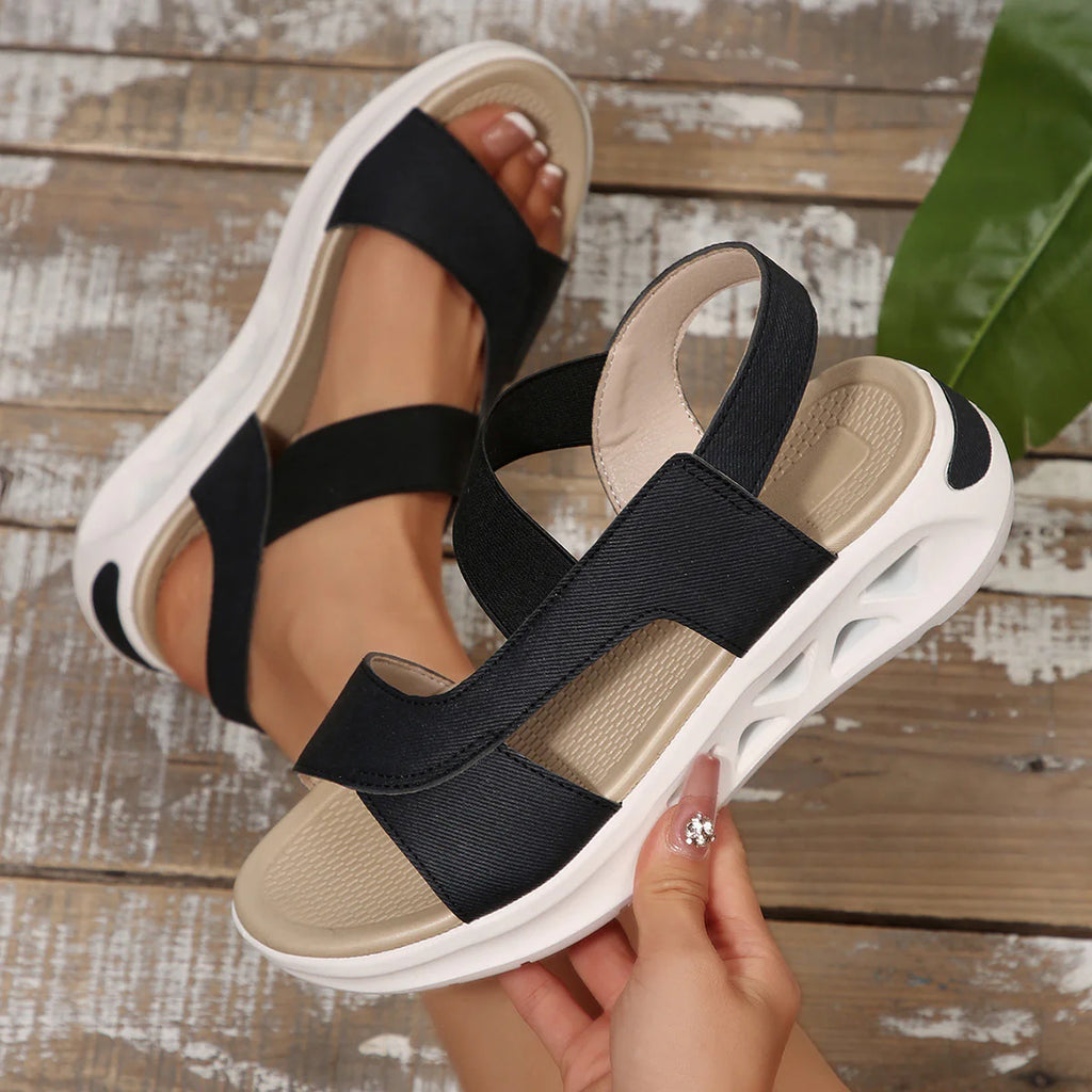 Women's orthopedic wedge sandals with a soft sole