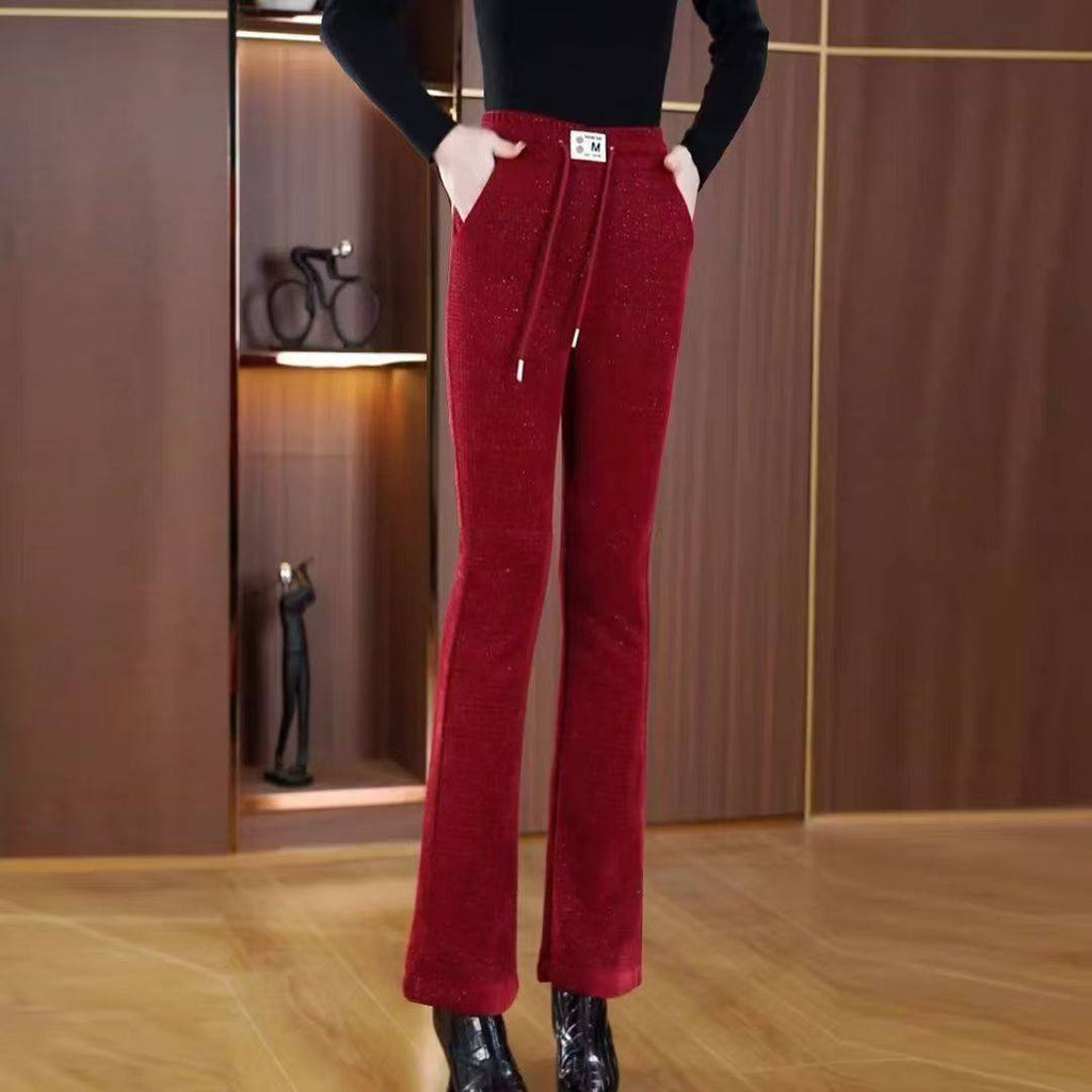 Women’s Fleece Lined Elastic Waist Casual Trousers