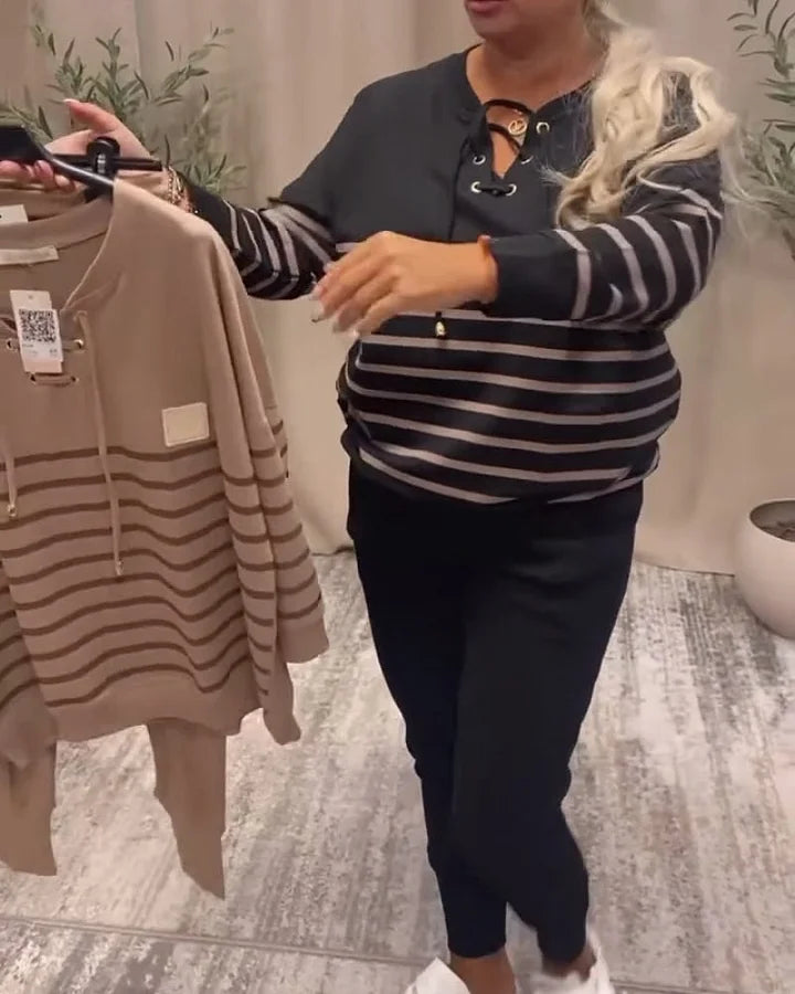 Striped ComfortFit Two-Piece Lounge Set