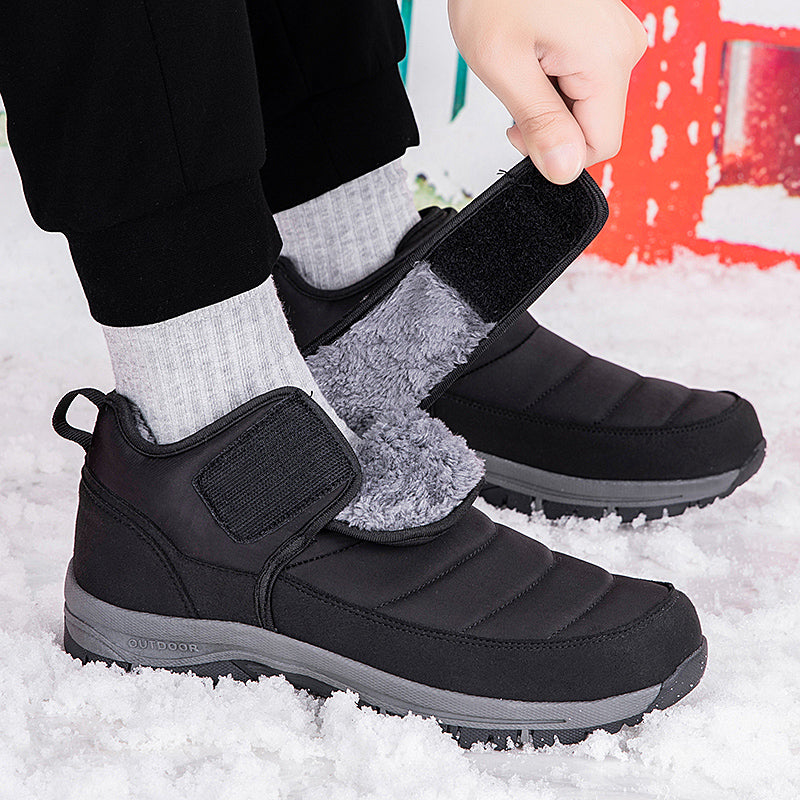 Men’s Fleece-Lined Waterproof Snow Boots with Wide Toe Fit