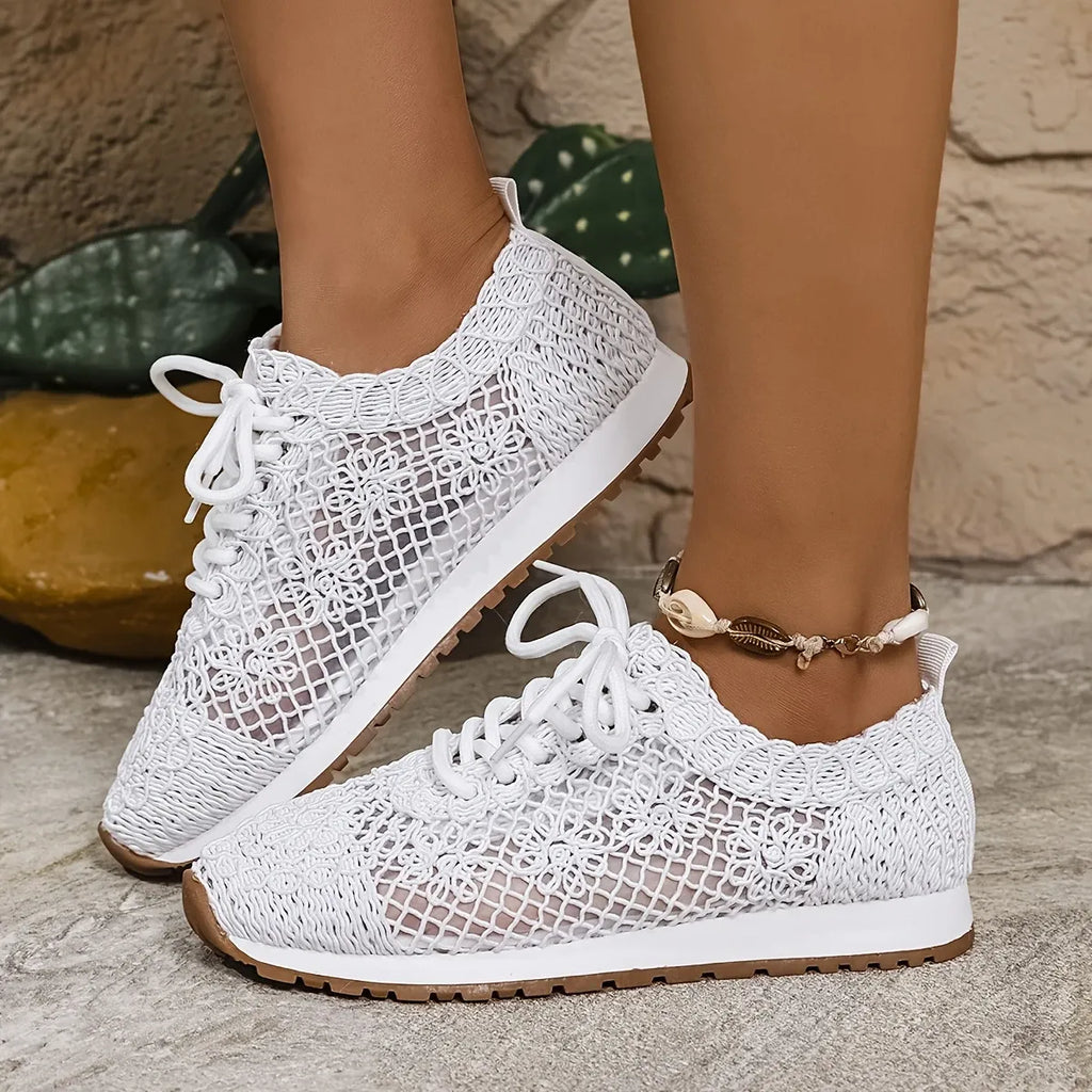 Women's Elegant Lace Breathable Slip On Orthopaedic Walking Trainers