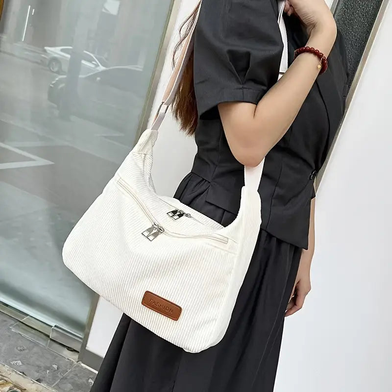 Trendy Corduroy Shoulder Bag