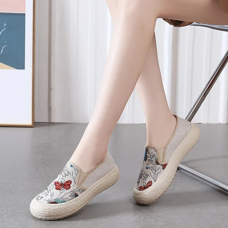 Butterfly Vulcanize Platform Sneakers For Women