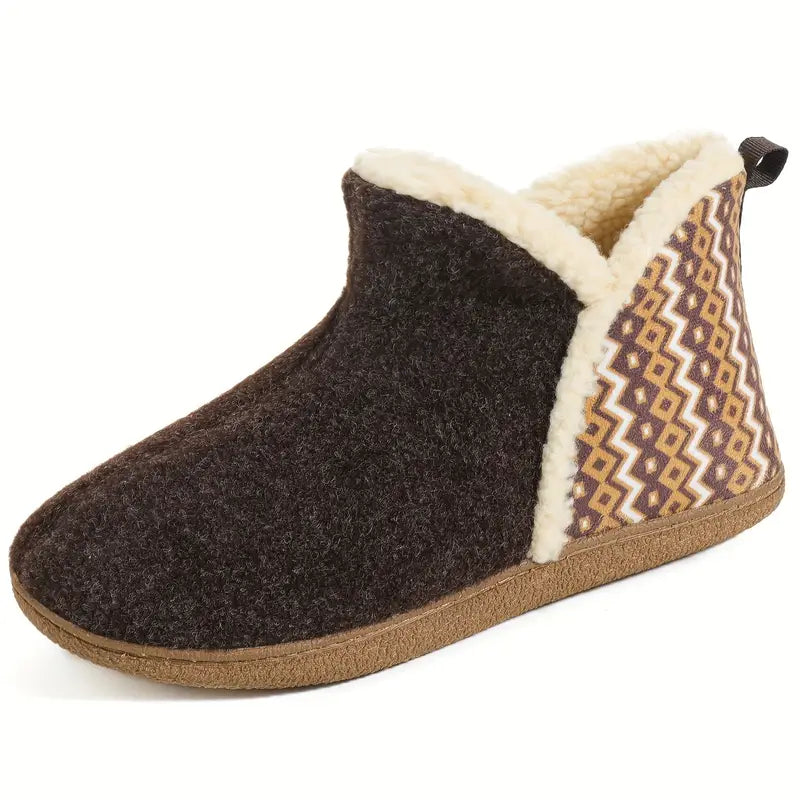 Cozy Ankle-High Wool-Like Slippers