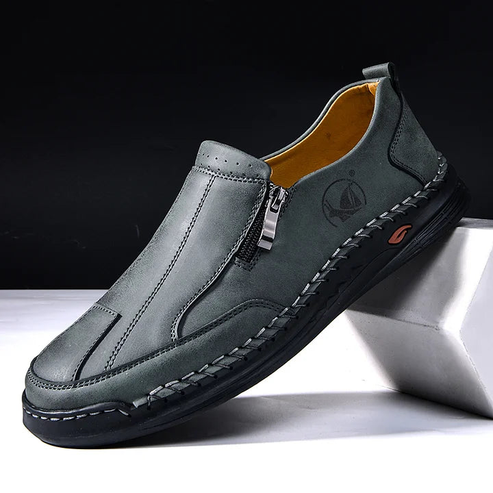 Men's Soft Comfortable Hand-sewn Cowhide Shoes - Wide toe, Orthopedic Insole, Non-slip Rubber Outsole