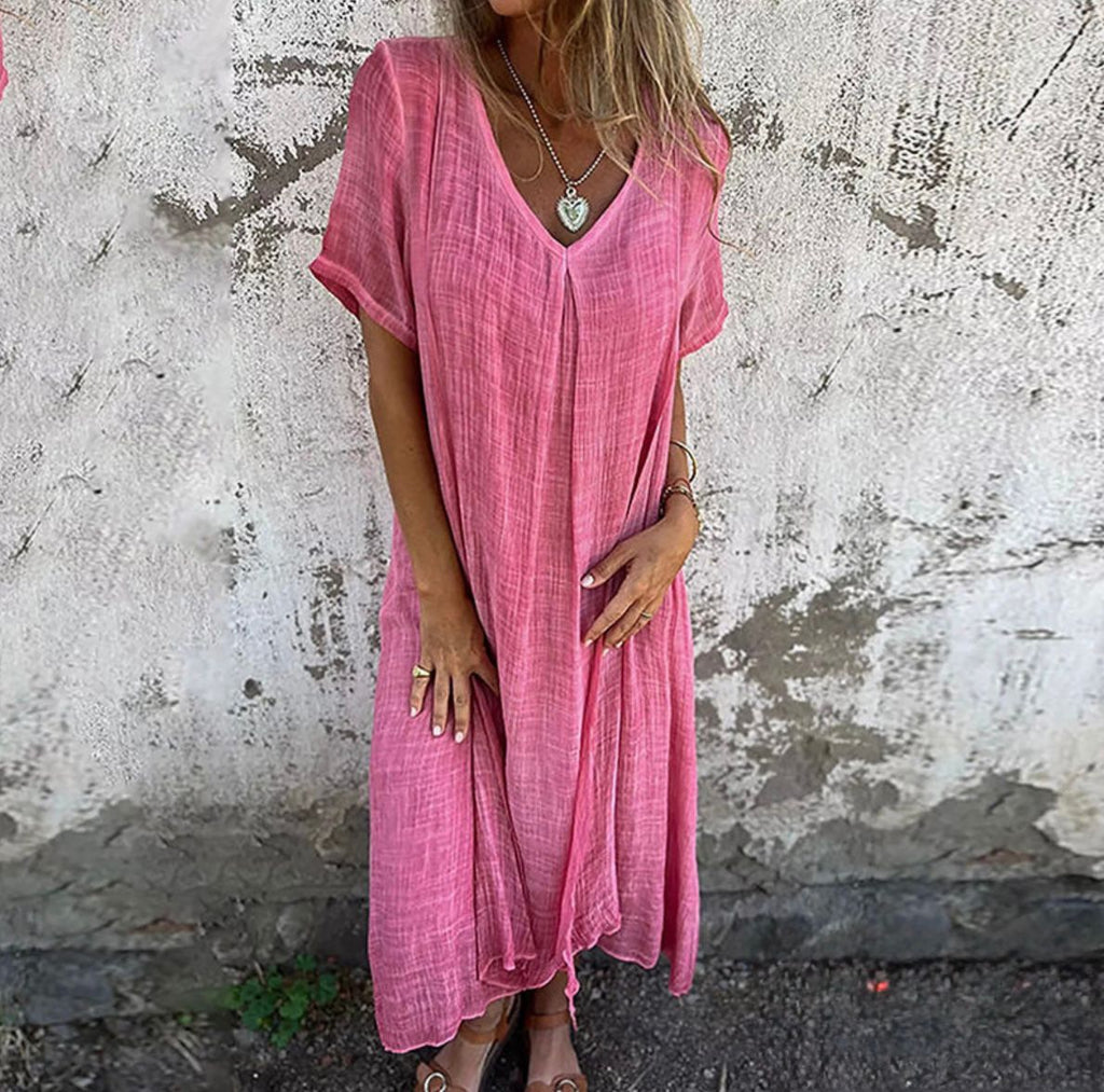 High-quality, comfortable summer dress made of 100% linen🎁