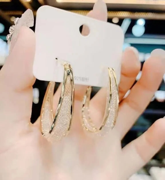 Boucles d'oreilles créoles ovales en maille tissée pour femmes, en argent sterling 925