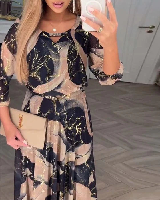 Women’s Printed Chiffon Maxi Dress