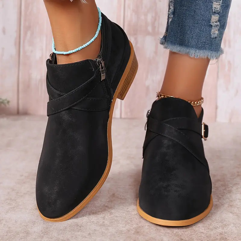 2025 Women's Plus Size Lace-Up Fashion Ankle Boots