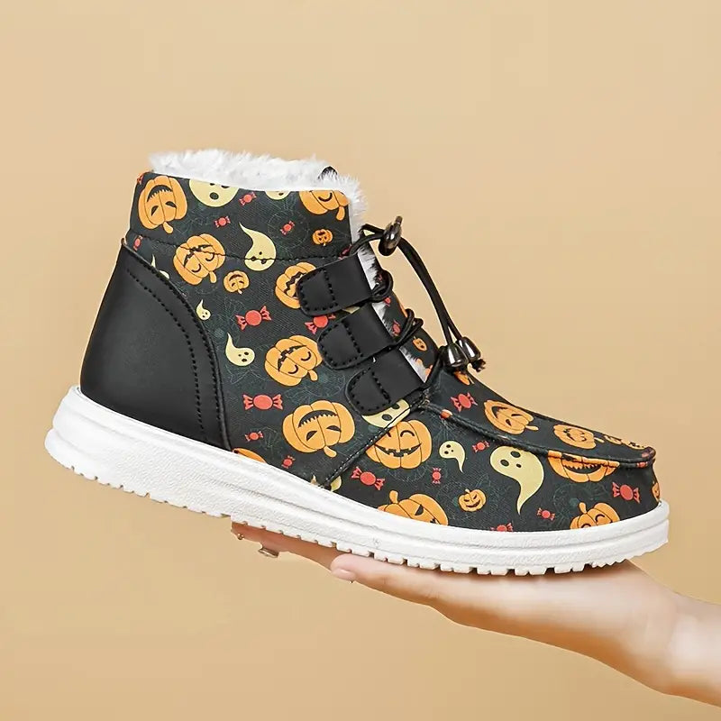 Women's Halloween Print Winter Boots