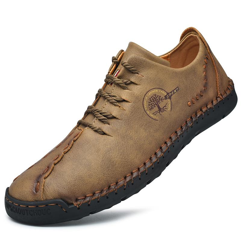 Men’s Handmade Leather Lace-Up Soft-Sole Driving Shoes