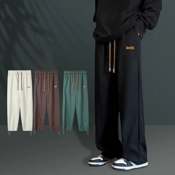 Casual straight leg knitted trousers for men