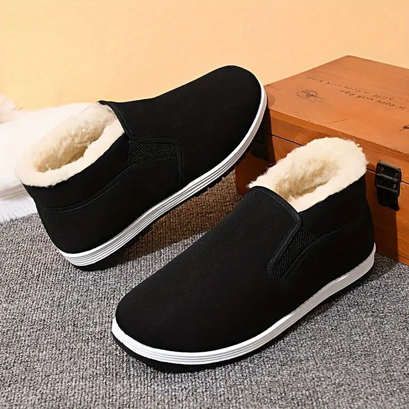 Orthopedic men's shoes with plush lining