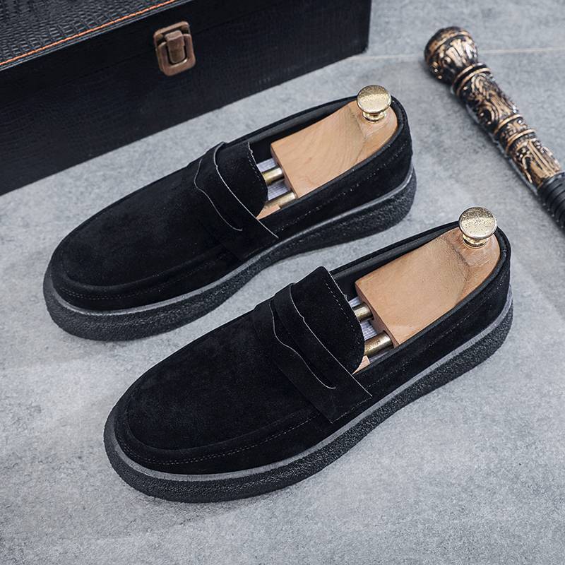 Men’s Breathable Suede Slip-On Thick-Sole Casual Shoes