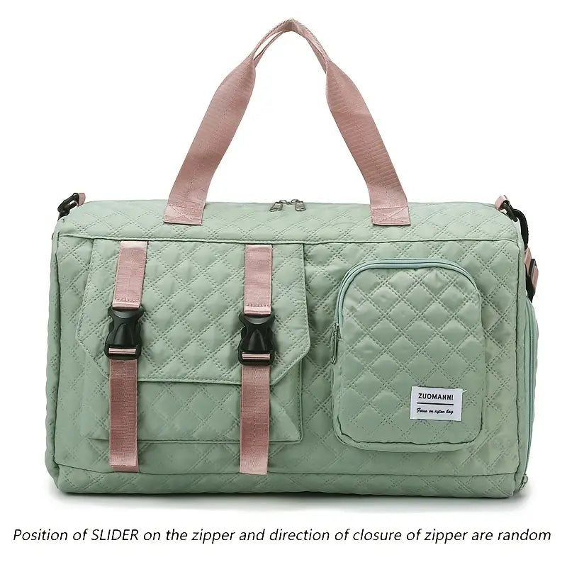 Spacious Argyle Nylon Travel Duffle Bag