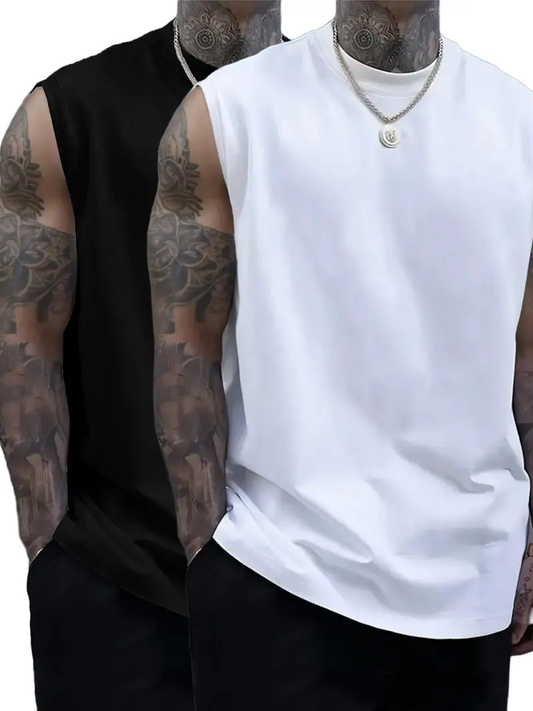 Men’s Sleeveless Crew Neck Casual Tank Top