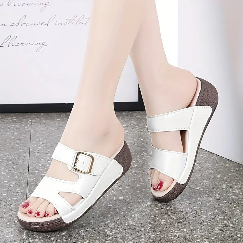 Breathable Orthopedic Adjustable Ladies Leather Sandals