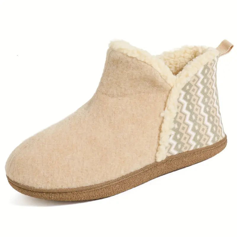 Cozy Ankle-High Wool-Like Slippers